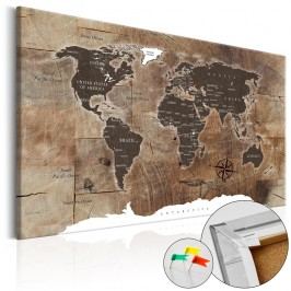 Obrázek Nástěnka s mapou světa Bimago Wooden Mosaic, 120 x 80 cm Obrazy, rámy a tabule