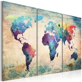 Vícedílný obraz na plátně Bimago Rainbow Map 120 x 80 cm