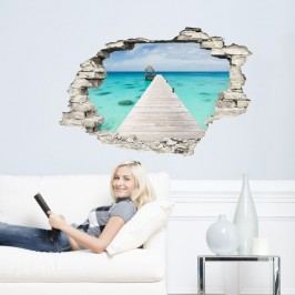 Samolepka Ambiance Dock And Tropical Sea, 60 x 90 cm