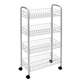 Obrázek Pojízdný stojan s 4 policemi Metaltex Ascona, výška 86 cm Věšáky, háčky a stojany