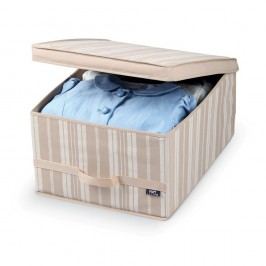 Béžový úložný box Domopak Stripes, délka 50 cm
