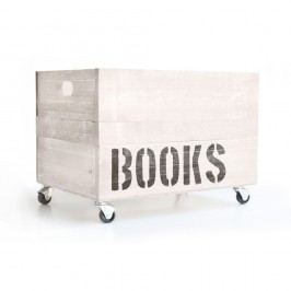 Obrázek Bílá dřevěná krabice na knihy Little Nice Things Books Úložné krabice a košíky
