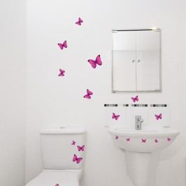 Obrázek Sada 18 samolepek Fanastick Pink Butterflies Tapety a nálepky