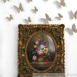 Obrázek Sada 12 světle hnědých 3D samolepek Ambiance Butterflies Tapety a nálepky