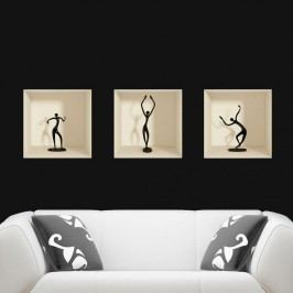 Obrázek Sada 3 samolepek s 3D efektem Ambiance Dancing Figures Tapety a nálepky