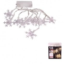 Světelný řetěz s 10 LED sněhovými vločkami